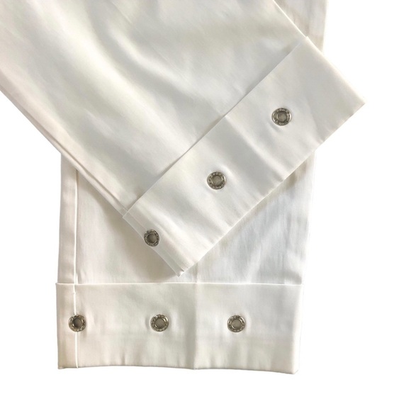 VTG Montage High Waisted Crop Pant White Sz. 10 Rhinestone Grommets Embellished - Picture 5 of 7